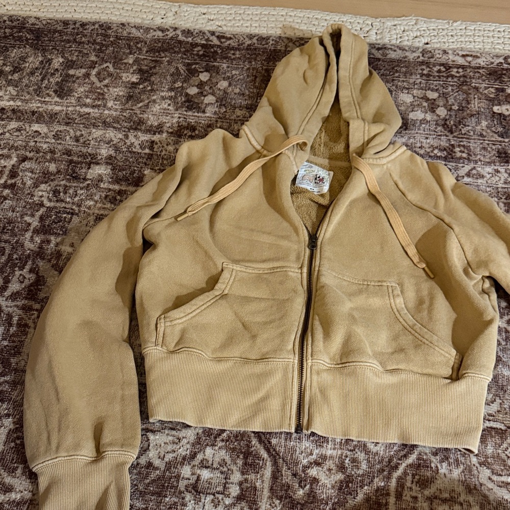Aerie Tan Zip Hoodie